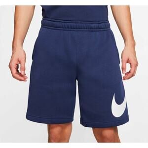 NEW Nike Club Graphic Lounge Shorts M Tall Navy Blue Big Swoosh Thick Mens NWT